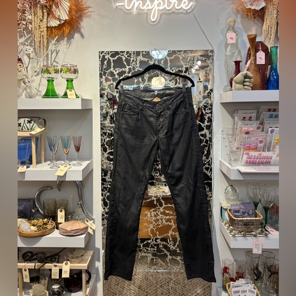 7 For All Mankind Black Straight Leg Men’s Jeans